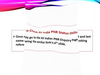 Air India PNR Status