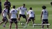 Cristiano Ronaldo Skills and Funny VS James Rodriguez in Real Madrid Training 2014 - YouTube
