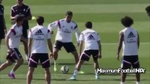 Cristiano Ronaldo Skills and Funny VS James Rodriguez in Real Madrid Training 2014 - YouTube