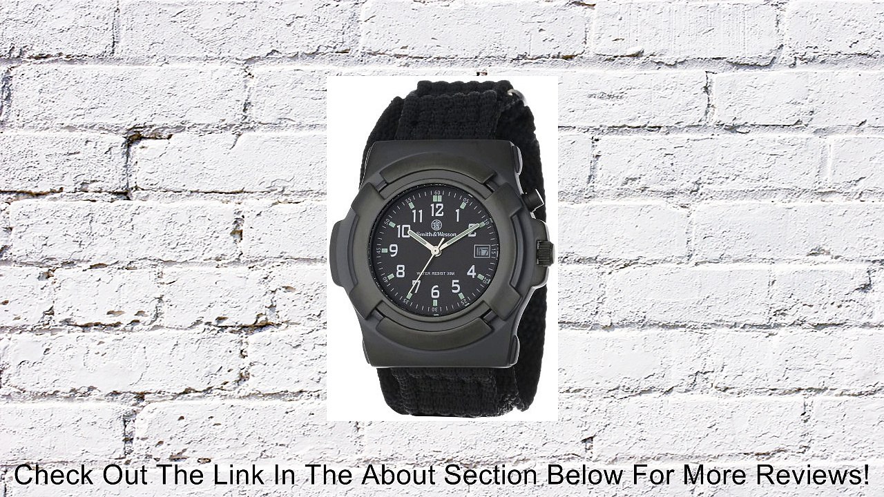 Smith & Wesson Men's SWW-11B GLOW Lawman Black Nylon Strap Watch Review