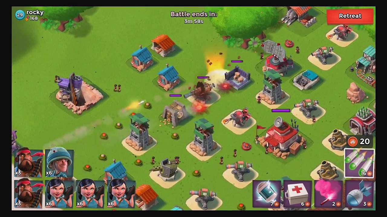 Boom Beach Massive Attack From Behind Strategy Gameplay Walkthrough