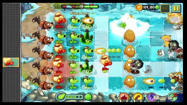 Plants vs Zombies 2 Fire Peashooter Pinata Party 3 5! ( Frostbite Caves Part 2)