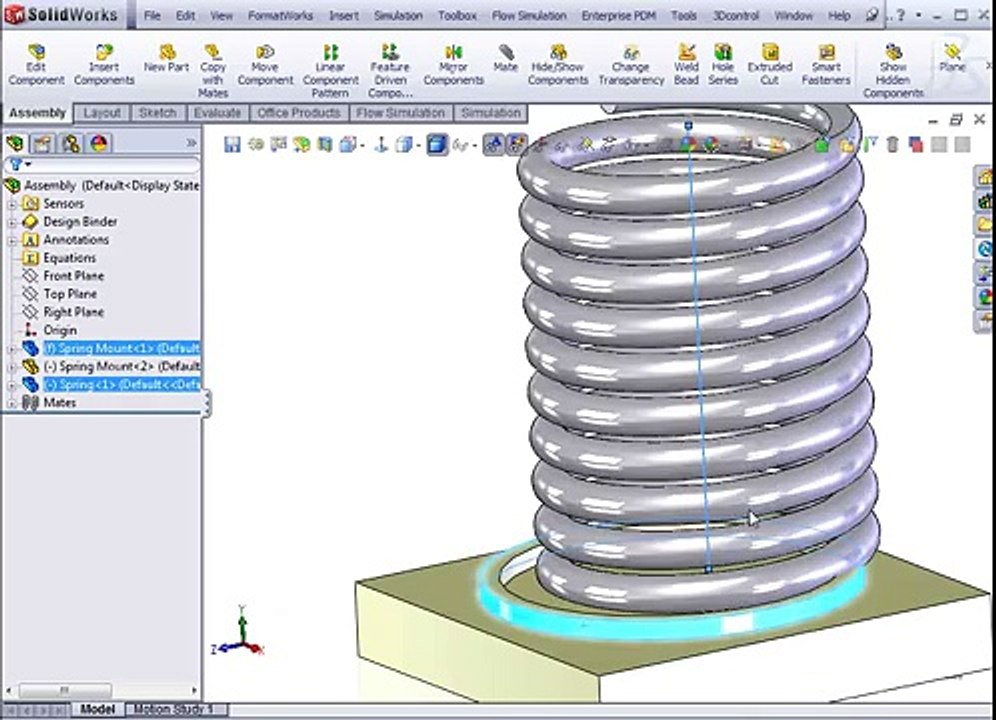 Animate springs in SolidWorks