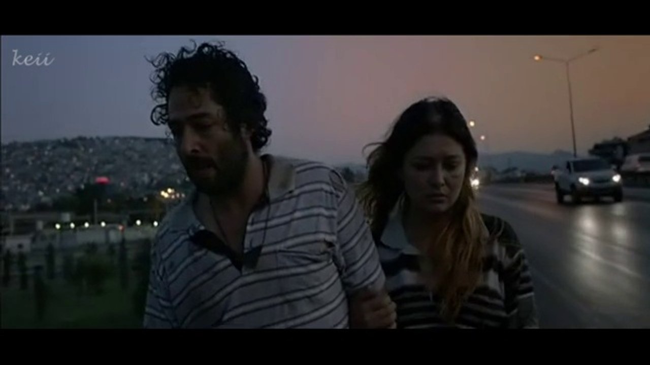 Nurgül Yesilçay and Mert Fırat in the movie "Gece" 2014 Part 2