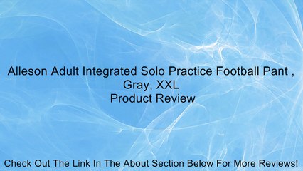 Alleson Adult Integrated Solo Practice Football Pant , Gray, XXL Review