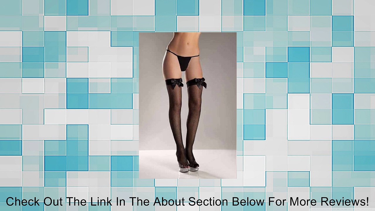 Black Thigh High Fishnet With Bow Review