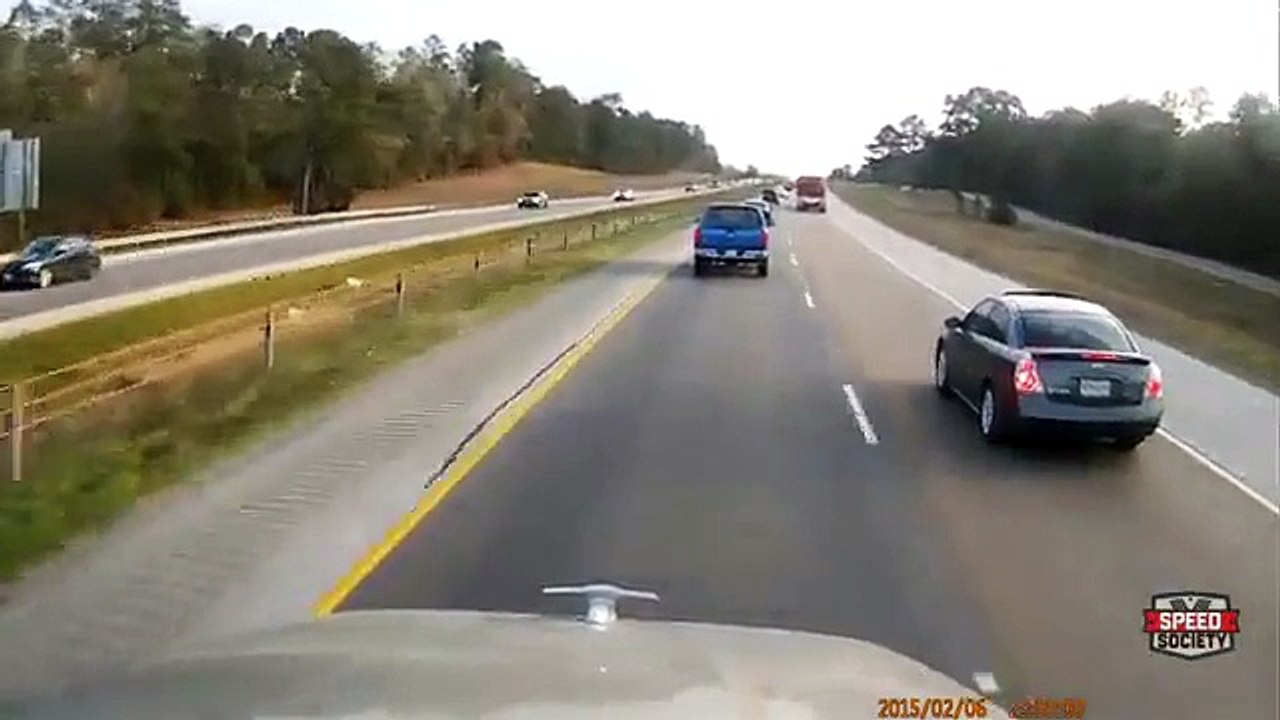 Truck and car clash