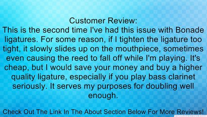 Bonade 2253U Bonade Inverted Bass Clarinet Ligature Model Review