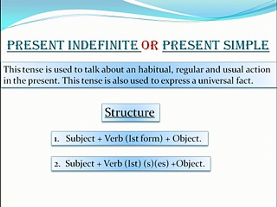 1-Present Indefinite Tense