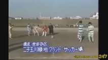 Japanese Prank Playing Soccer Football with Funny Glasses