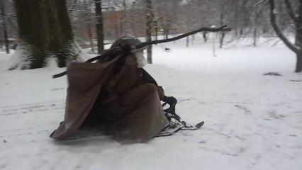 Meanwhile in Sweden... Gandalf is sledding in the snow