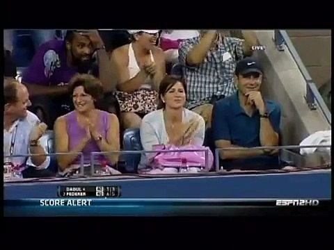 Roger Federer Hits Another Tweener Between The Legs Shot - US Open 2010 - 1st Round