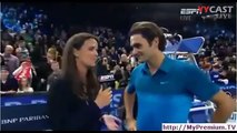 Roger federer and Andy Roddick FUNNY INTERVIEW BNP PARIBAS SHOWDOWN 2012