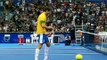 Roger Federer wearing the uniform of Brasil and playing football with Tommy Haas - Sao Paulo