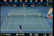 federermagic -- Andy Roddick Impersonates Roger Federer