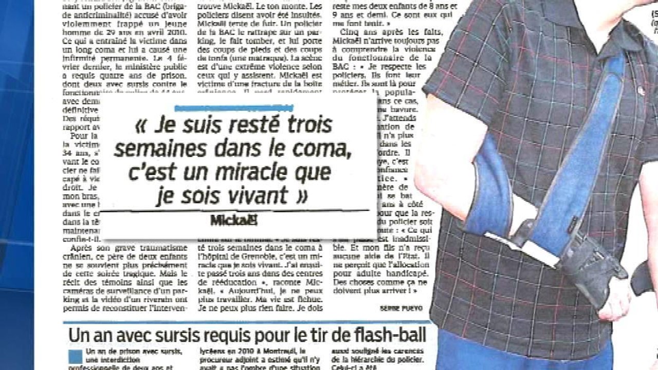 Chambéry: cinq ans de prison pour le policier qui a handicapé à vie Mickaël