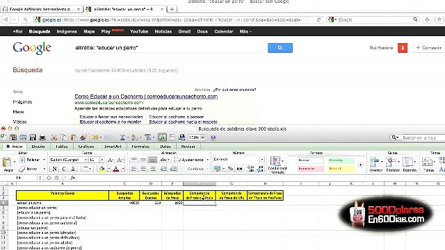 05.Cómo investigar el número de búsquedas y la competencia de sus palabras claves. (Video Práctico) 500 Dolares en 60 Dias