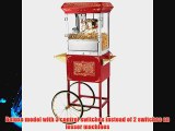 Great Northern Popcorn Old Time Popcorn Popper Machine with Cart 8-Ounce Red