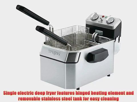 Waring Commercial WDF1000 120-volt Heavy Duty Single Electric Deep Fryer 10-Pound