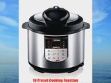 6L stainless steel pressure cooker w/ stainless steel inner pot - Black