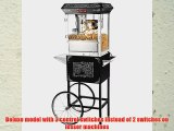 Great Northern Popcorn Old Time Popcorn Popper Machine with Cart 8-Ounce Black