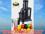 Whole Slow Juicer - Wide Feed Chute Big Mouth Whole Fruit Masticating Juicer - Wide Mouth Low