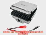 Cuisinart WAF300 4-Slice Belgian Waffle Maker w/ Pancake Plates   8-Inch Nylon Flipper Tongs