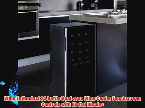 Wine Enthusiast 24-bottle Dual-zone Wine Cooler Touchscreen Controls with Digital Display