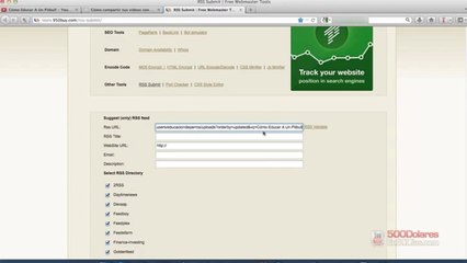 02.Cómo compartir tus videos con los directorios RSS   500 Dolares en 60 Dias