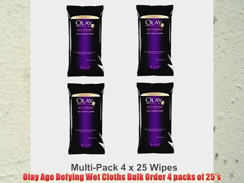 Olay Age Defying Wet Cloths Bulk Order 4 packs of 25's