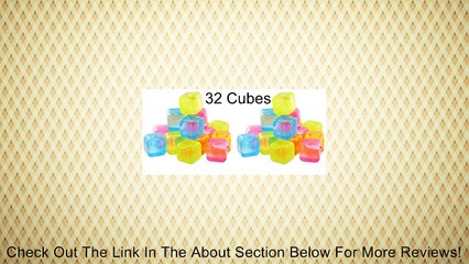 Reusable Plastic Ice Cubes (Colors May Vary), 32 Count Review