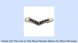 Sue Leekity Sterling Silver Turquoise & Coral V-Shape Zuni Bracelet Review
