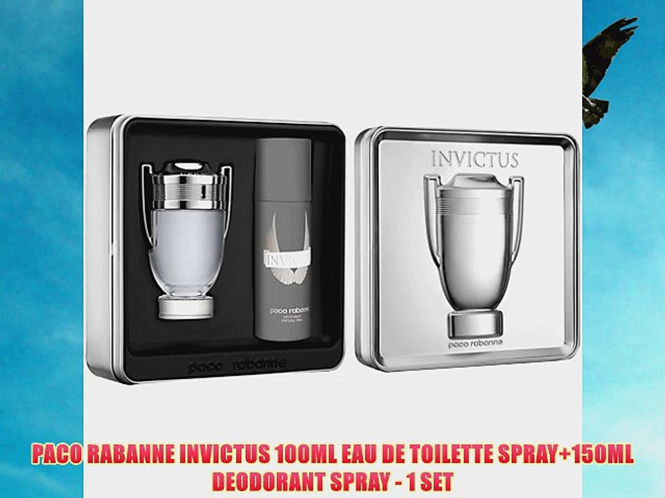 PACO RABANNE INVICTUS 100ML EAU DE TOILETTE SPRAY 150ML DEODORANT SPRAY - 1 SET