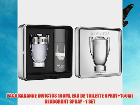 PACO RABANNE INVICTUS 100ML EAU DE TOILETTE SPRAY 150ML DEODORANT SPRAY - 1 SET