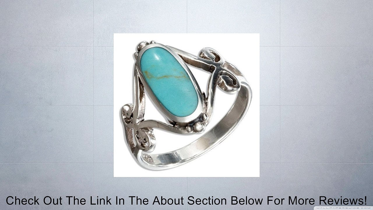 Sterling Silver Oval Turquoise Ring with Open Scroll Designs Review