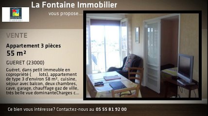 A vendre - Appartement - GUERET (23000) - 3 pièces - 55m²