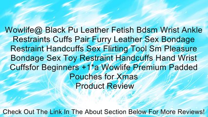 Wowlife@ Black Pu Leather Fetish Bdsm Wrist Ankle Restraints Cuffs Pair Furry Leather Sex Bondage Restraint Handcuffs Sex Flirting Tool Sm Pleasure Bondage Sex Toy Restraint Handcuffs Hand Wrist Cuffsfor Beginners +1*a Wowlife Premium Padded Pouches for X