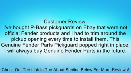 Fender 13 Hole Standard P Bass Pickguard Tortoise Shell Review