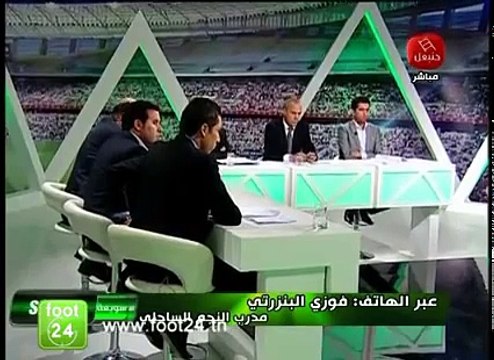 فوزي البنزرتي يشنع وينطق من جنابو على المباشر في حنبعل !!
