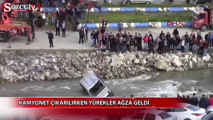 Kamyonet çıkarılırken yürekler ağza geldi