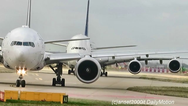 Departure and Takeoff from London Heathrow Airport. Airbus A321 Lufthansa Flight LH2473