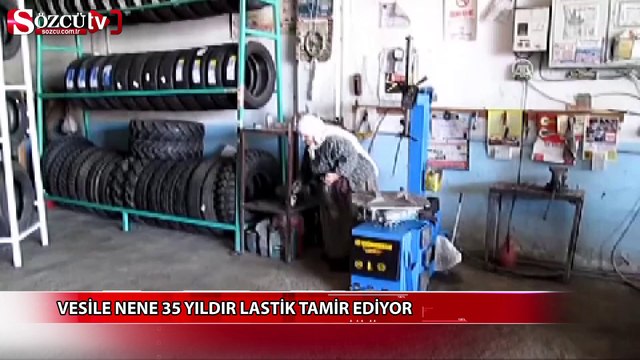 Vesile Nine 35 yıldır lastik tamir ediyor