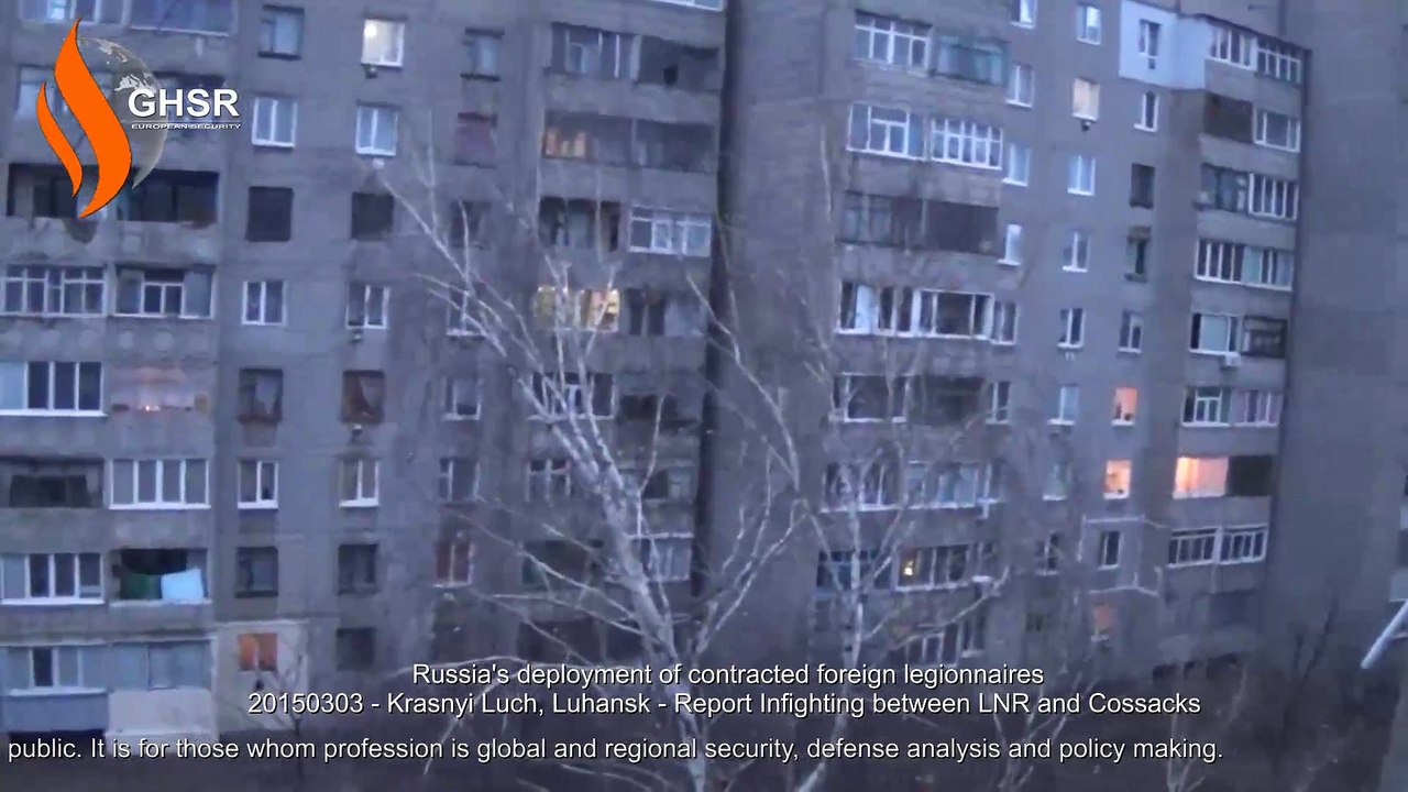 20150303 - Krasnyi Luch, Luhansk - Infighting between LNR and Cossacks