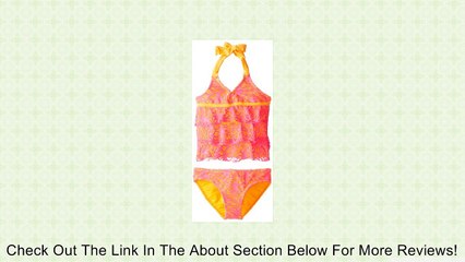 Kensie Little Girls'  2 Piece Crochet Lace Ruffle Tankini Set, Multi, 4 Review