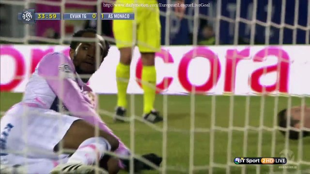 Kassim Abdallah 0:2 Own Goal | Evian TG - Monaco 07.03.2015 HD