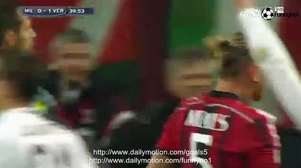 Jeremy Menez Penalty Goal AC Milan 1 - 1 Verona Serie A 7-3-2015