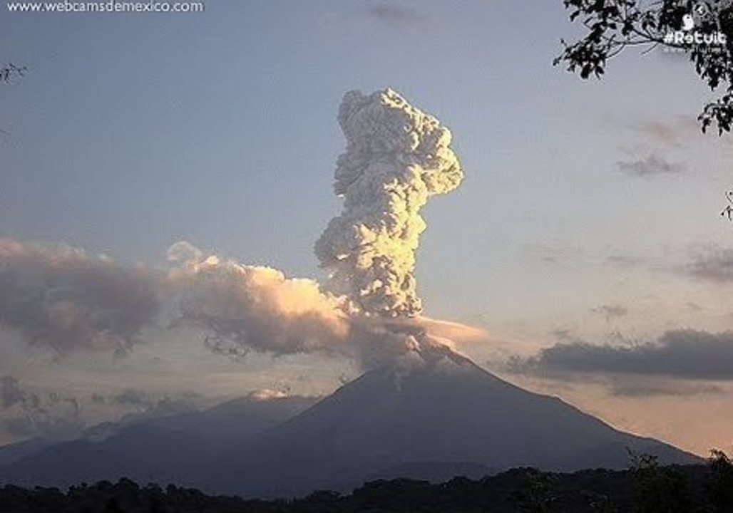 Colima Volcano Throws Huge Plume of Ash Into Sky