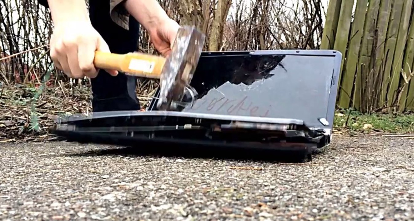 Destroying a Laptop in Slow Motion