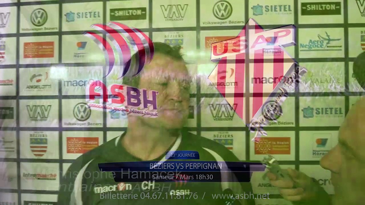 23° journée de ProD2 ASBH - Perpignan Réaction christophe Hamacek