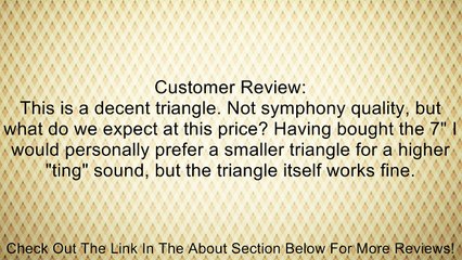 DD 7" Chrome Music Percussion Triangle, Striker & Case New! Review